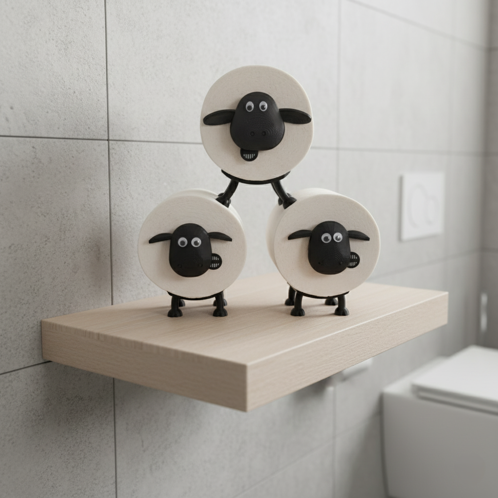 Schaf Toilettenpapierhalter nachhaltig und praktisch Badezimmerdeko