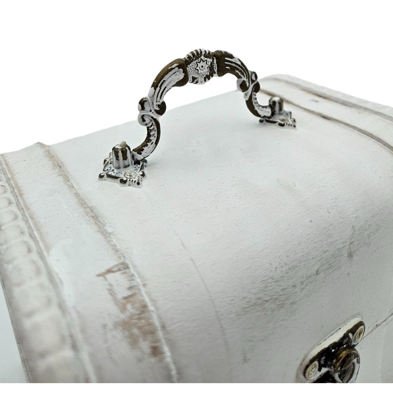 Schatzkiste Holzkiste mit Deckel Kiste weiß braun kleine Schatztruhe 3er Set