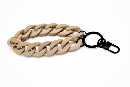 Schlusselanhanger mit Karabiner Rubber Edition Beige flexibel und robust-29drops