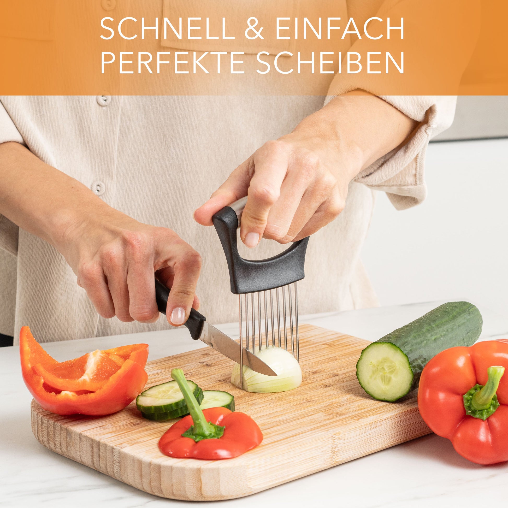 Scheidehilfe aus Edelstahl zum Schneiden von Gemüse