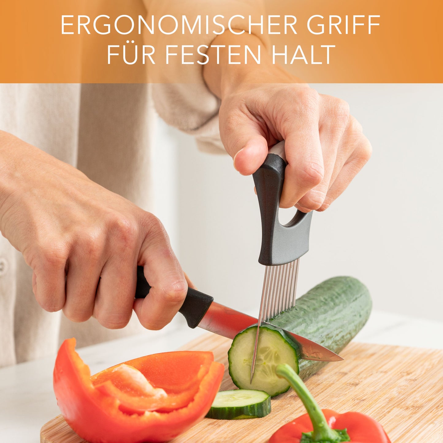 Scheidehilfe aus Edelstahl zum Schneiden von Gemüse