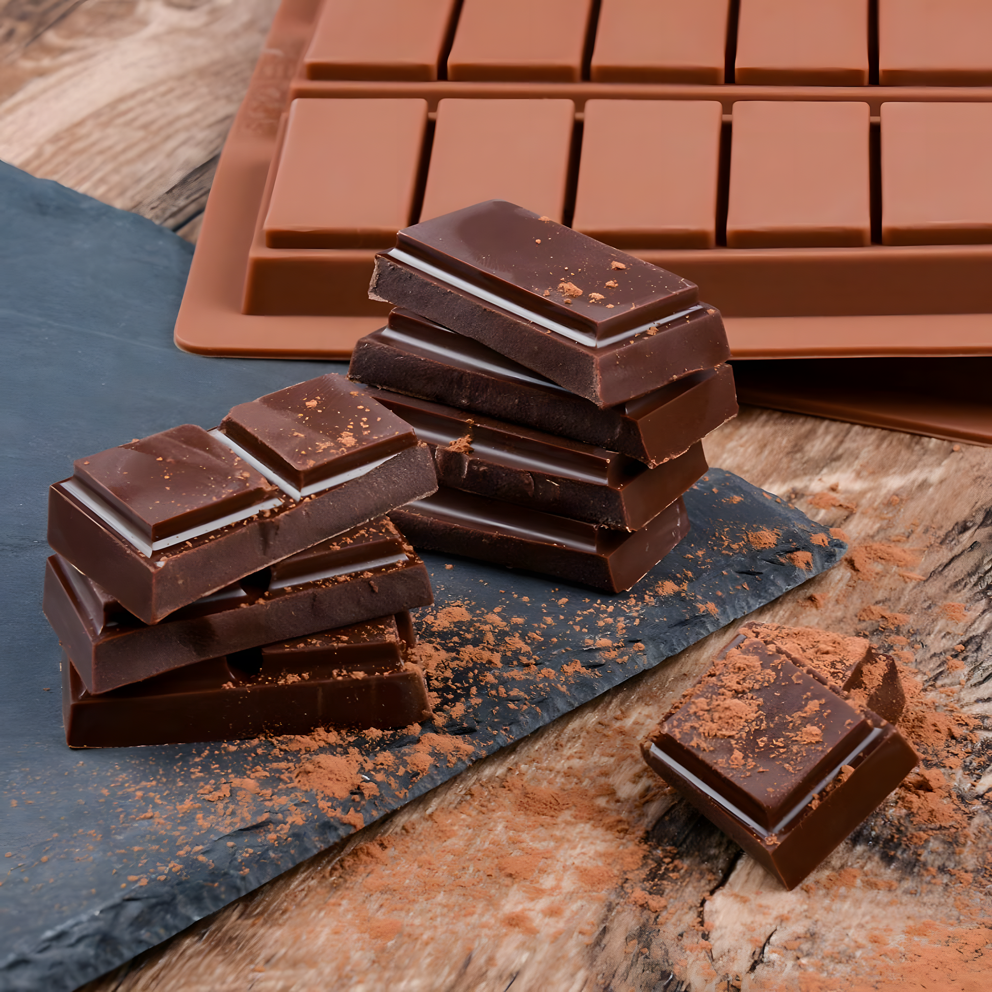 Schokoladenform aus Silikon für 6 Tafeln - Form 3