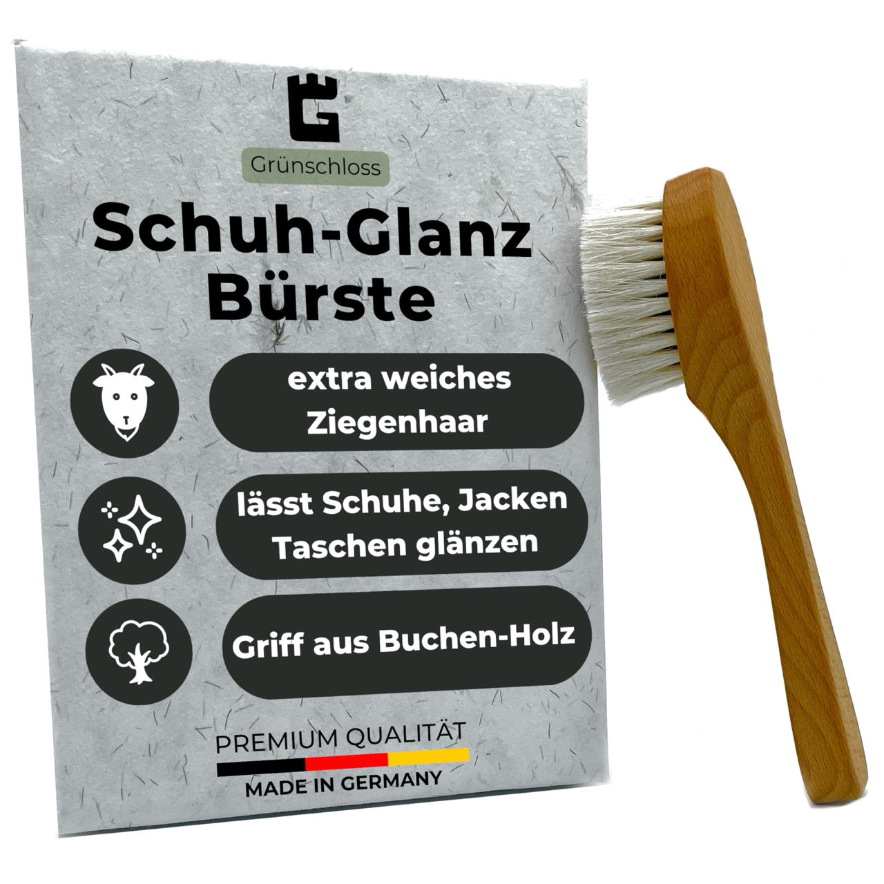Weiche Schuhbürste aus Ziegenhaar für strahlenden Glanz