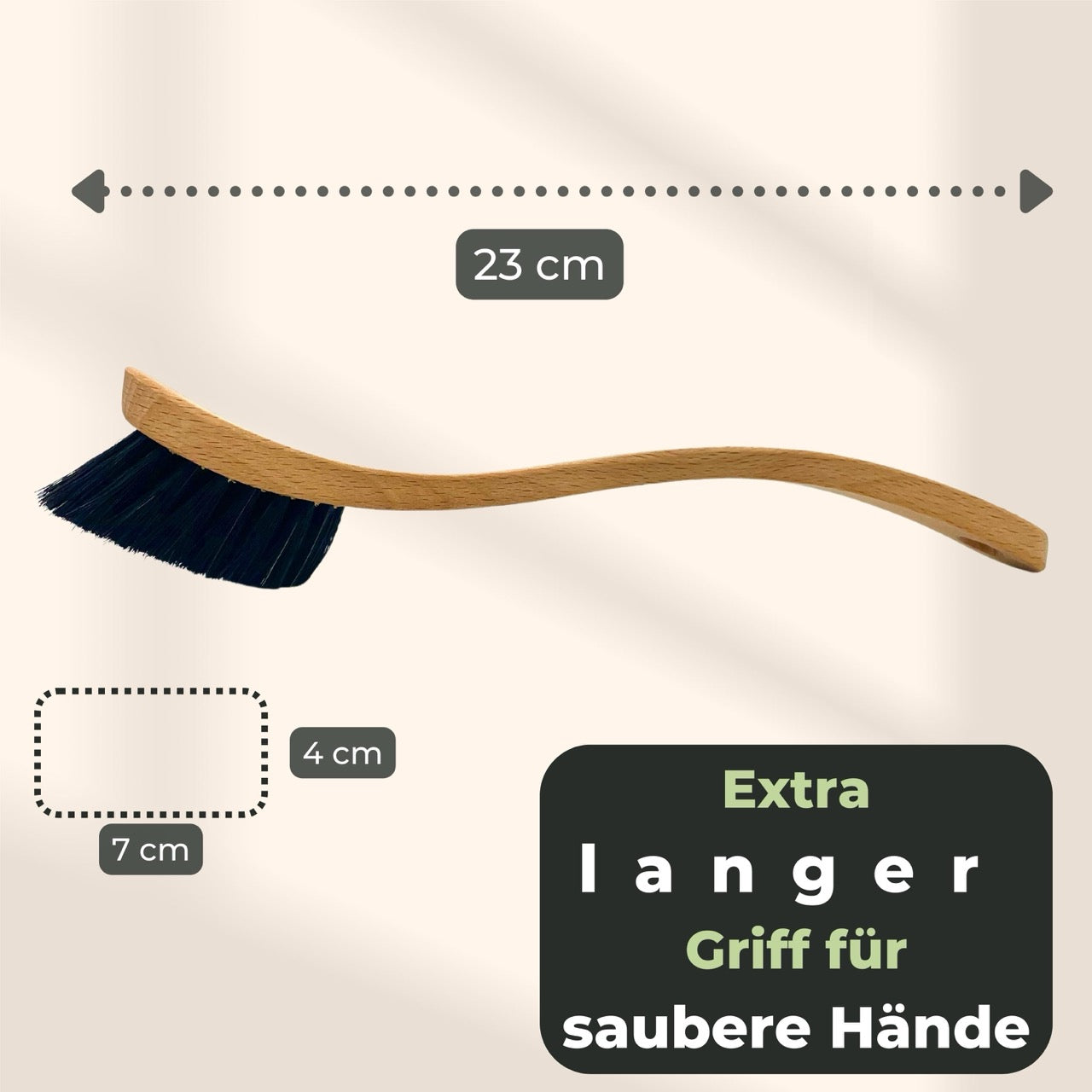 Schuhbürste mit Rosshaar Borsten für Sneaker und Lederreinigung