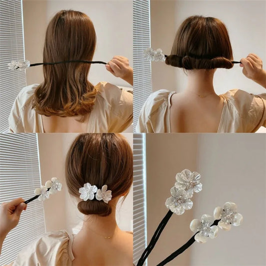 Blumenförmiger Magic Bun Maker Haarstyling Helfer für Frauen