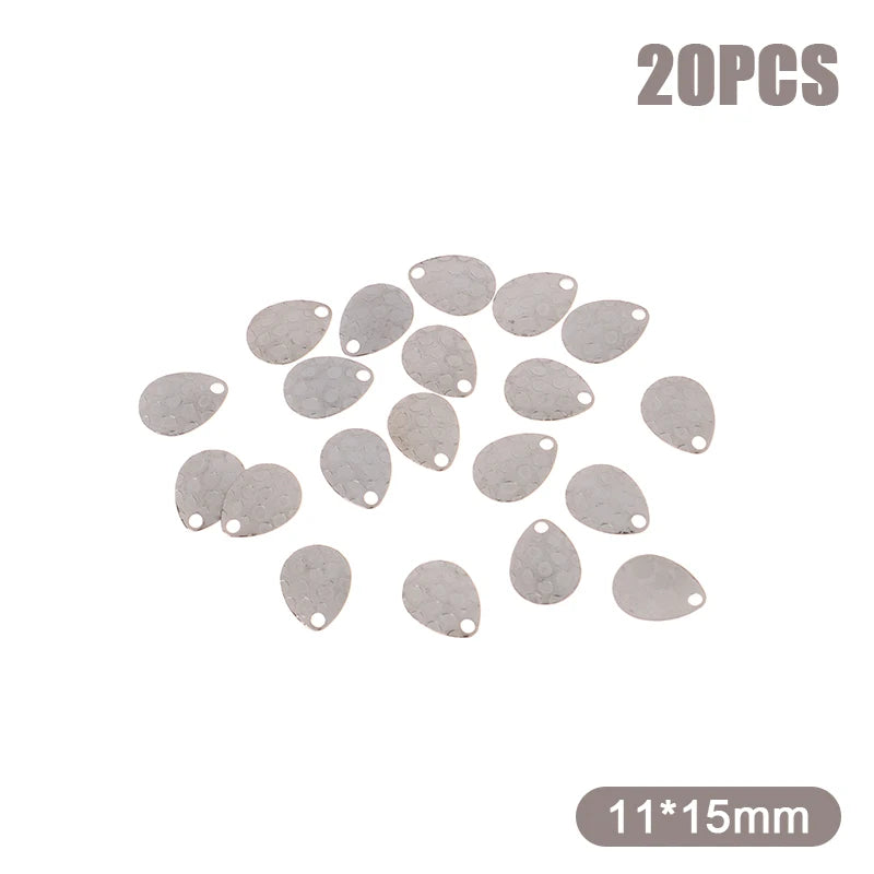 20 Metall Angeln Spinner Klingen Wassertropfenform 5.5g für Harte Köder