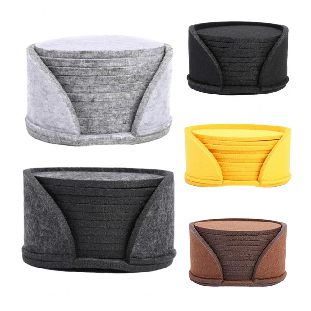 10er Set runde Filz-Untersetzer mit Wärmeisolierung und Antirutschfunktion