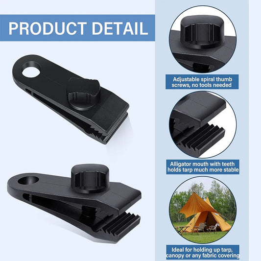 5 oder 40 Stück Zeltclips Plane-Seil-Clips Markisen Klemmen Camping