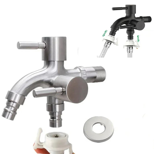 Doppelauslass-Wasserhahn 1/2\ – tropffrei, robust - ideal für Waschmaschine