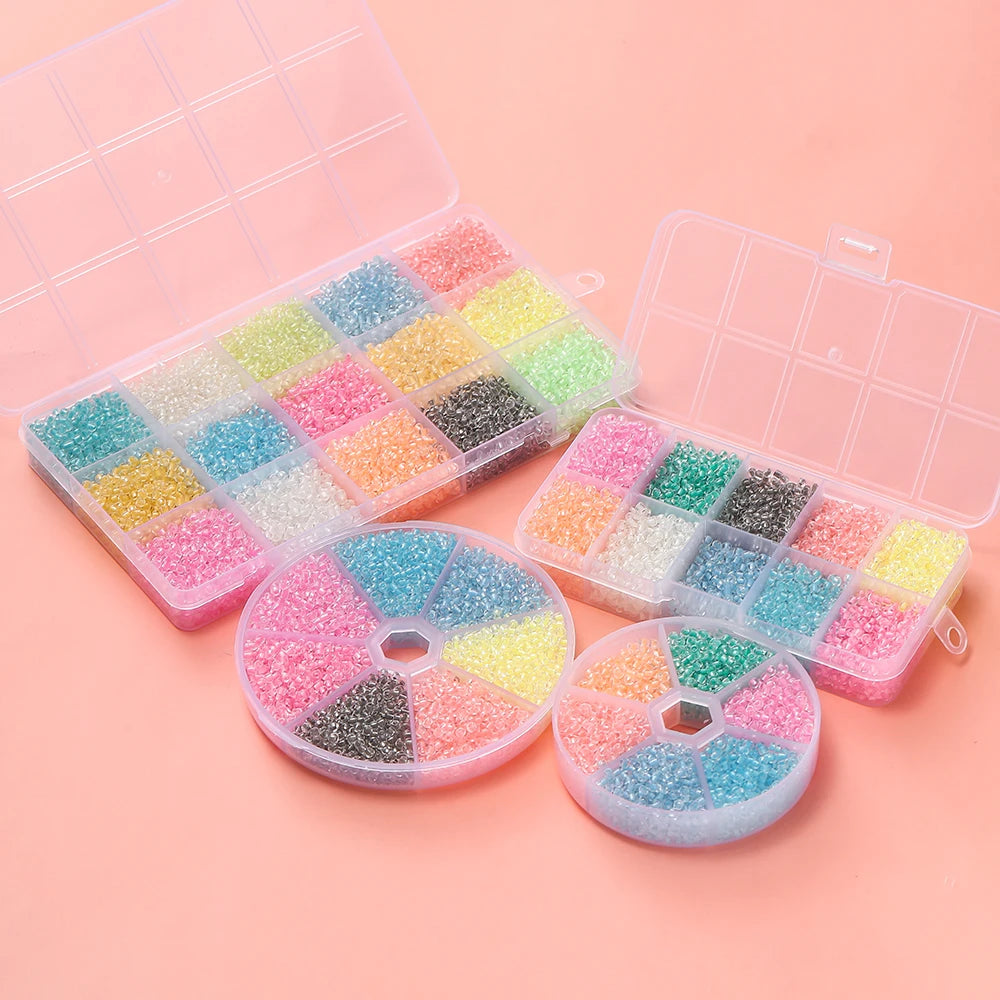 1 Box 3 mm Leuchtende Glas-Rocailles für DIY Schmuck Abstandsperlen