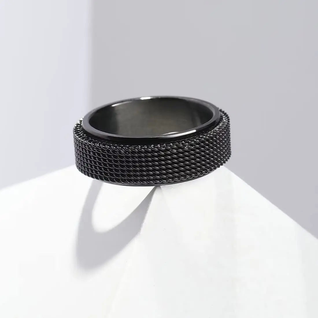 Drehbarer Edelstahl Spinner Ring mit 8mm Breite für Entspannung