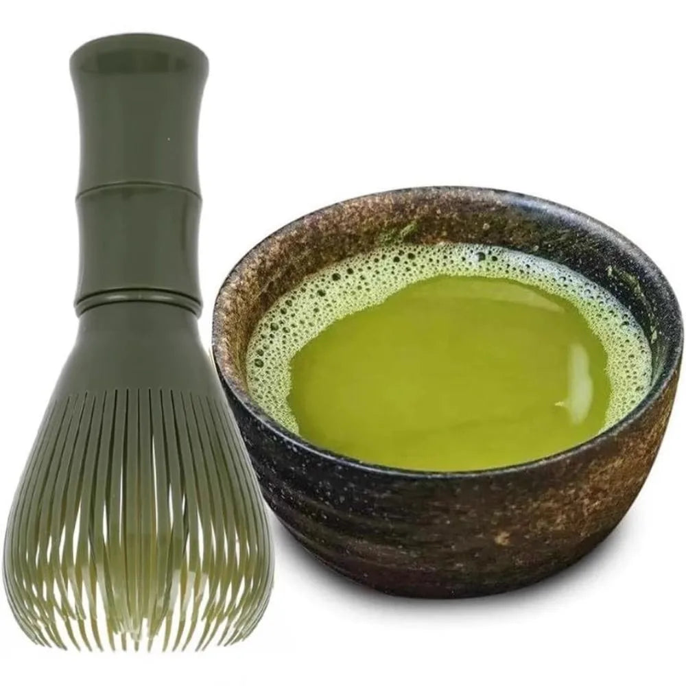 Wiederverwendbarer Matcha Schneebesen aus ABS mit Halter für grünen Tee-Yabubest - Home & More