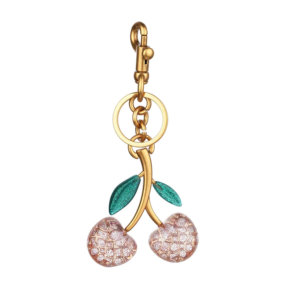 Kristall Kirsch Charm Schlüsselanhänger Handtaschenanhänger Damen elegant