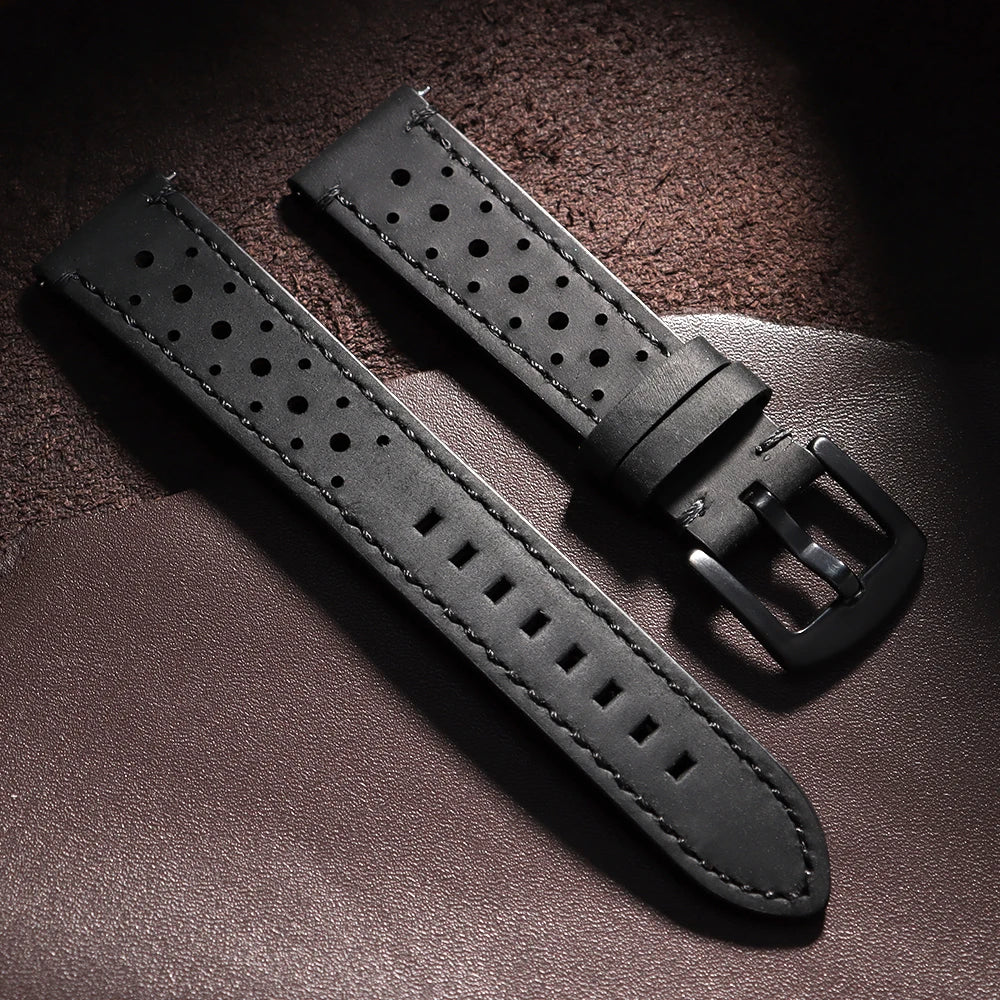 Vintage handgefertigtes Uhrenarmband aus Leder in 18 bis 24 Milli