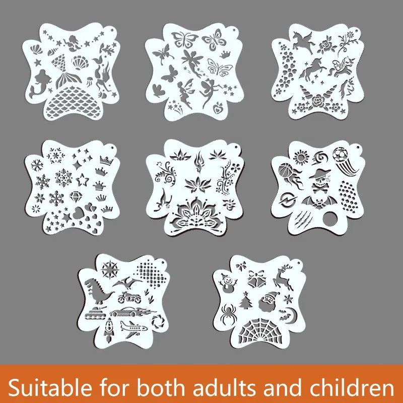 8er Set Gesichtsbemalungsschablonen für Kinder und Make-up