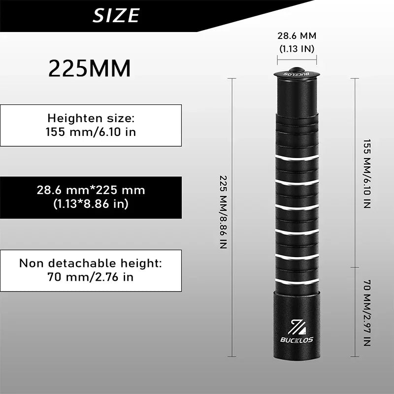 Fahrrad Vorbau Verlängerung 100-210 mm Aluminium Lenker Extender Adapter