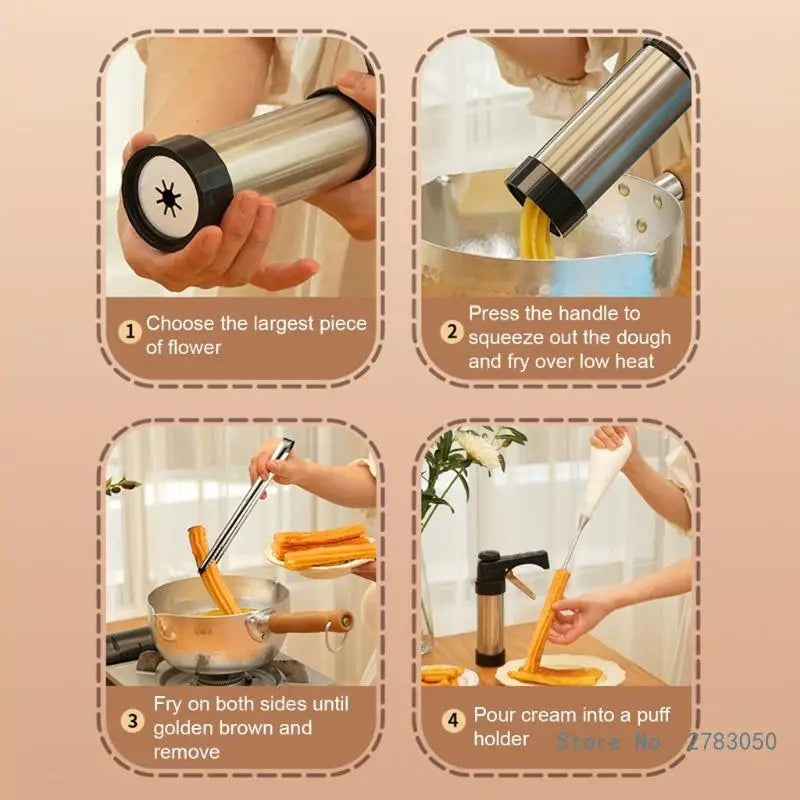 Edelstahl Keks und Churro Formpresse für Backzubehör