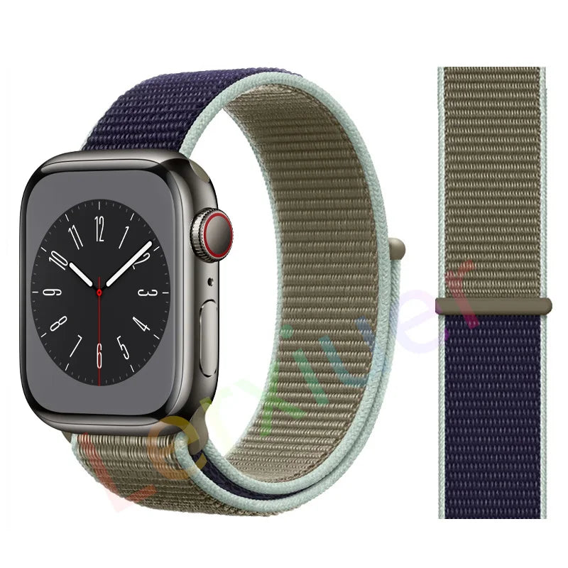Nylon Schlaufenarmband für Apple Watch alle Serien und Größen