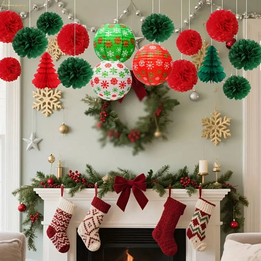 Festliches 15-teiliges Weihnachtsdekorationsset für Feiern