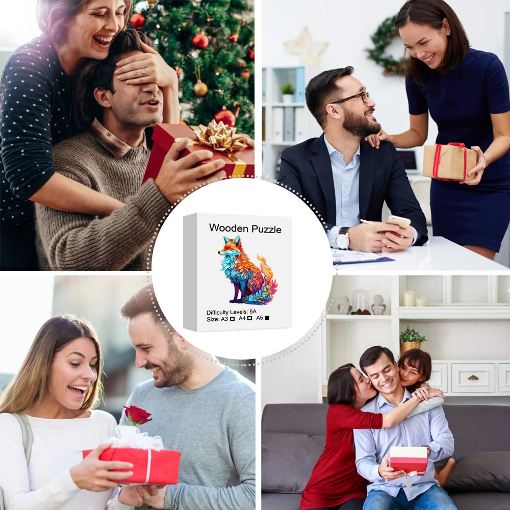 Holzpuzzle Tierform zur Förderung von Konzentration und Stressabbau