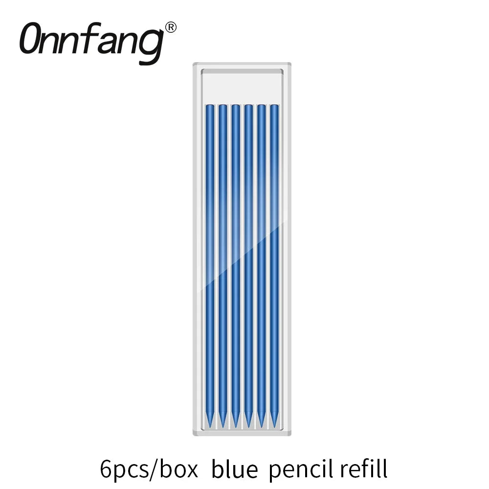 Präzise Zeichnen - Markieren: 2,8mm Zimmermanns-Druckbleistift mit Spitzer, 6 Farben