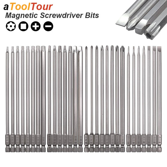 Lange magnetische Schraubendreher Bits Set 1/4 Zoll Sechskantschaft