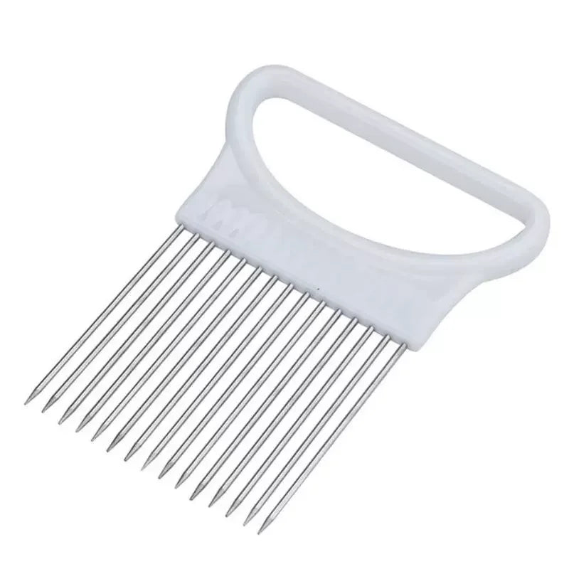 Bunter Zwiebelschneider mit Edelstahlhalter für müheloses Schneiden