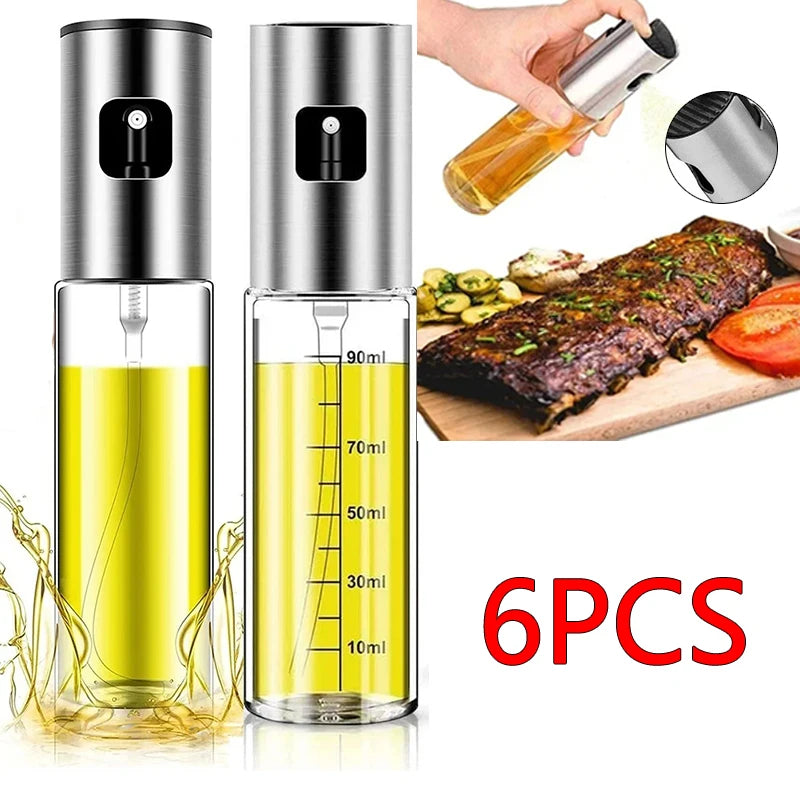 Glas Öl Sprüher für Kochen, Salat, Grillen, Backen – Essigflasche 2-in-1