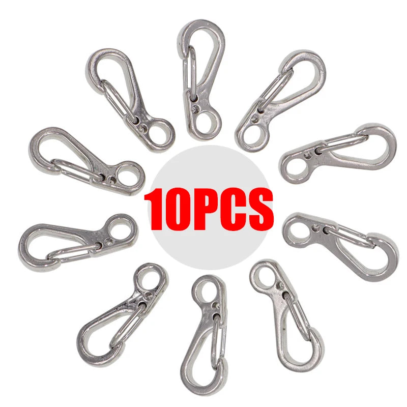 10 Stück Mini Federkarabiner Schlüsselbund Rucksack Haken Outdoor Camping EDC