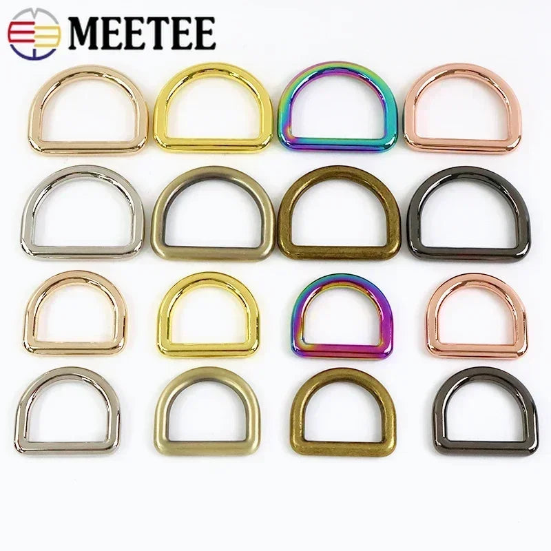 10er Set Metall D-Ring Schnallen 10-50 mm für Taschen Gürtel Gurtband