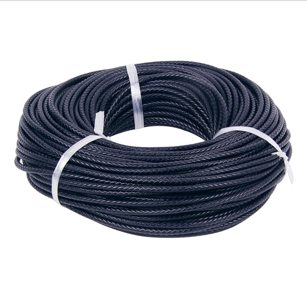 Buntes geflochtenes Echtleder-Armband, 2 Meter, 3-6 mm-Yabubest - Home & More
