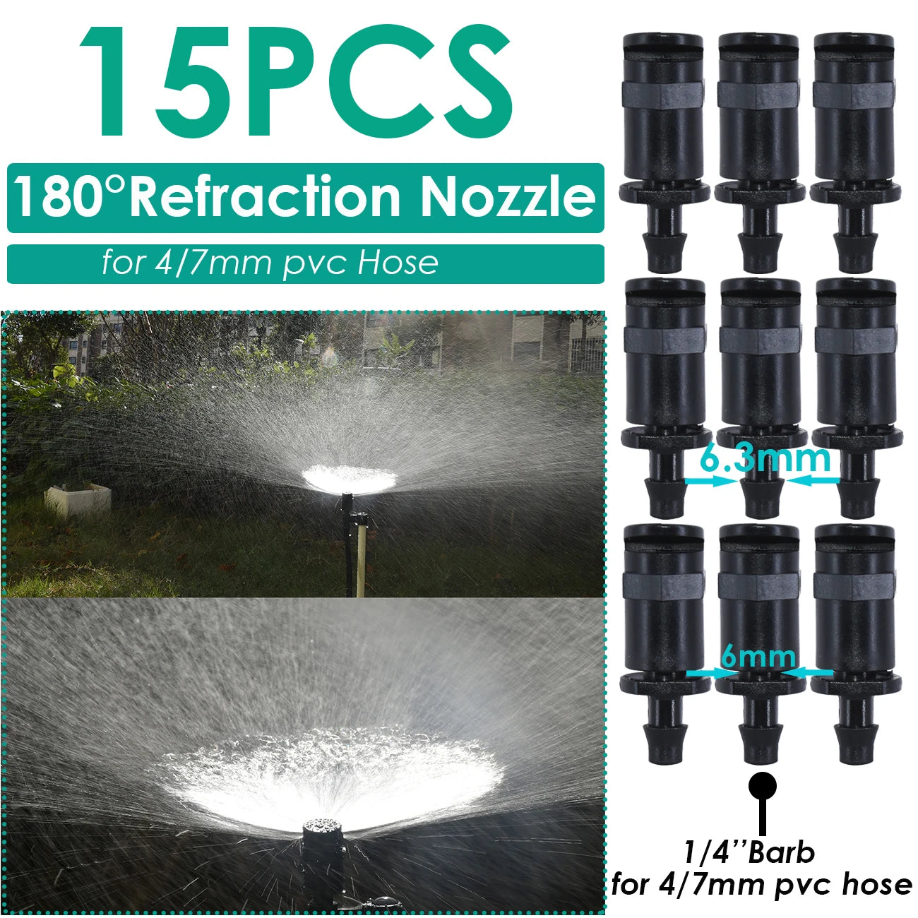 Effiziente 5er 360° Micro Düsen – Tropf-Bewässerung für Garten - Gewächshaus