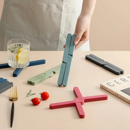 Faltbare Silikon Hitzeunterlage X-Form – Rutschfester Küchenschutz