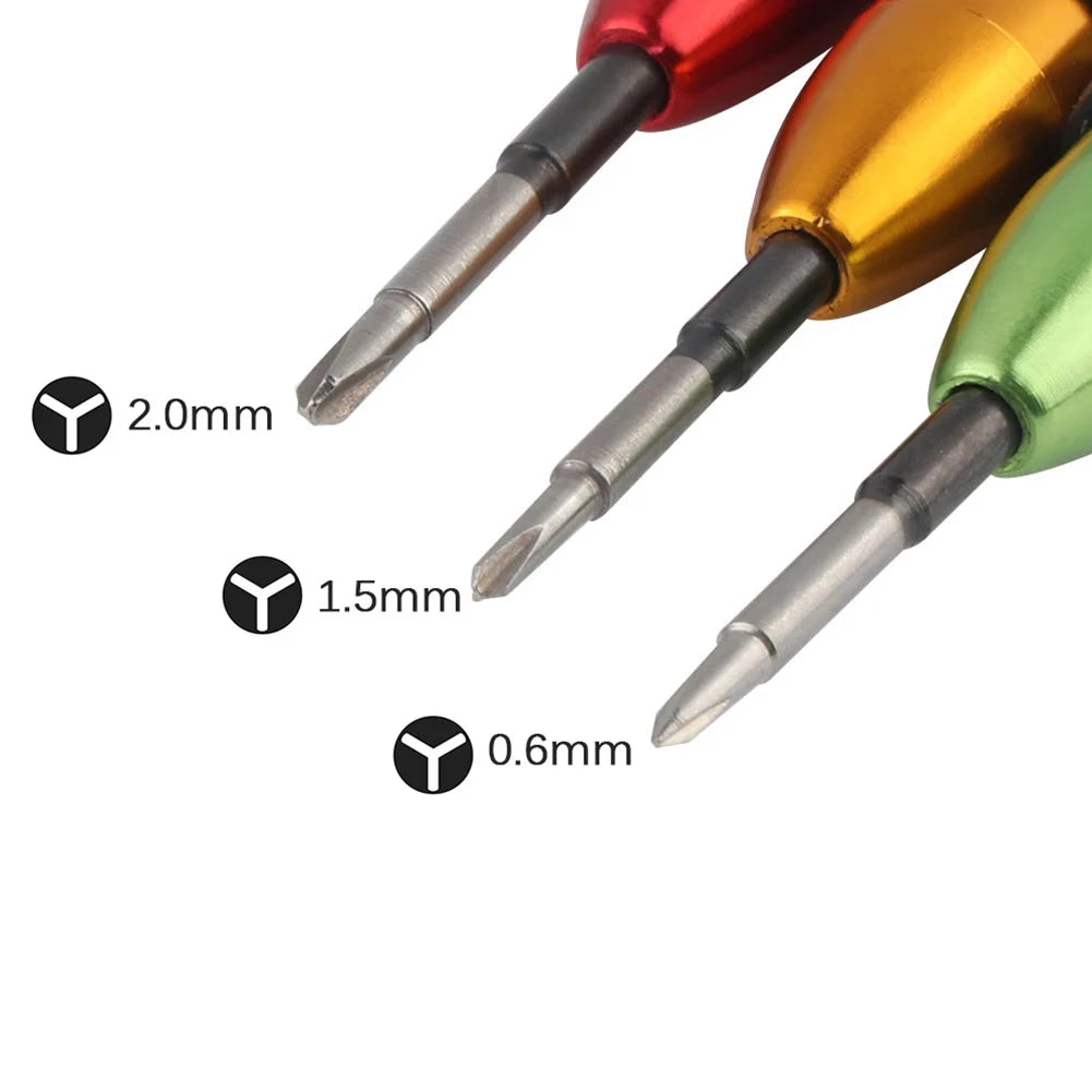 3-teiliges Triwing Schraubendreherset 0,6 1,5 2,0 mm für Elektronik Reparatur