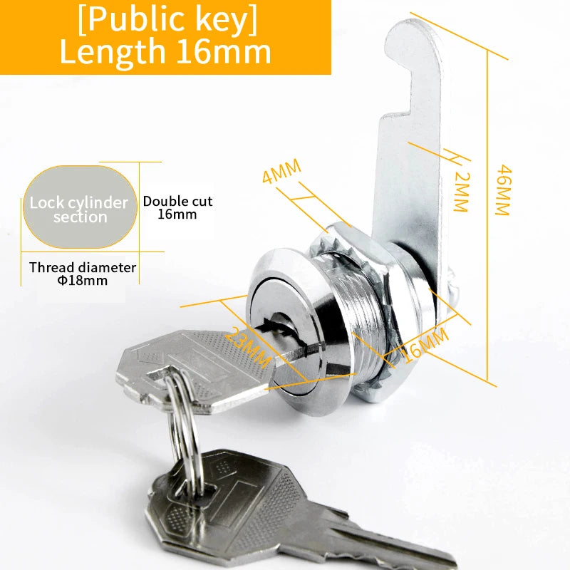 5er Set Metall Sicherheitsschloss mit Schlüssel für Schrank Schublade