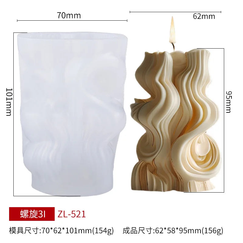 Silikonform für kreative Kerzen und Dekorationen im Wellen-Design