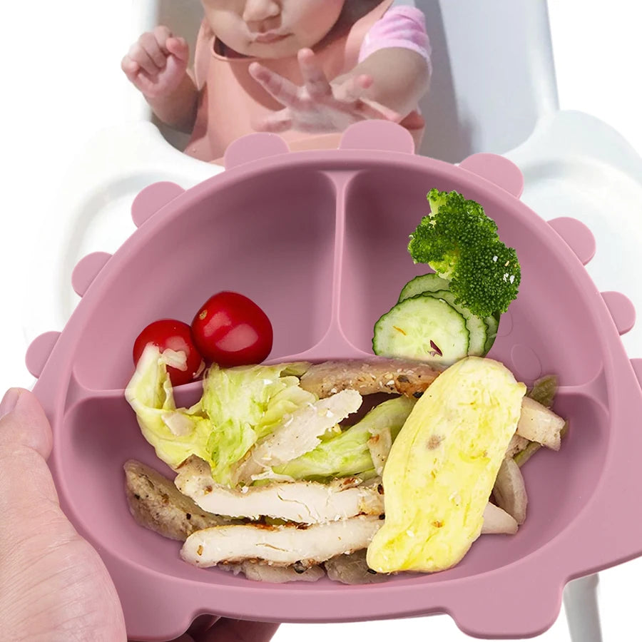 Silikon Dinosaurier Kinder Geschirr Saugplatten BPA frei Baby Teller