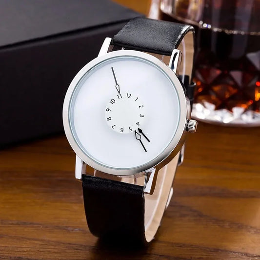 Herren Sport Armbanduhr Quarzwerk Stoßfest Rund Schwarz Band Freizeit
