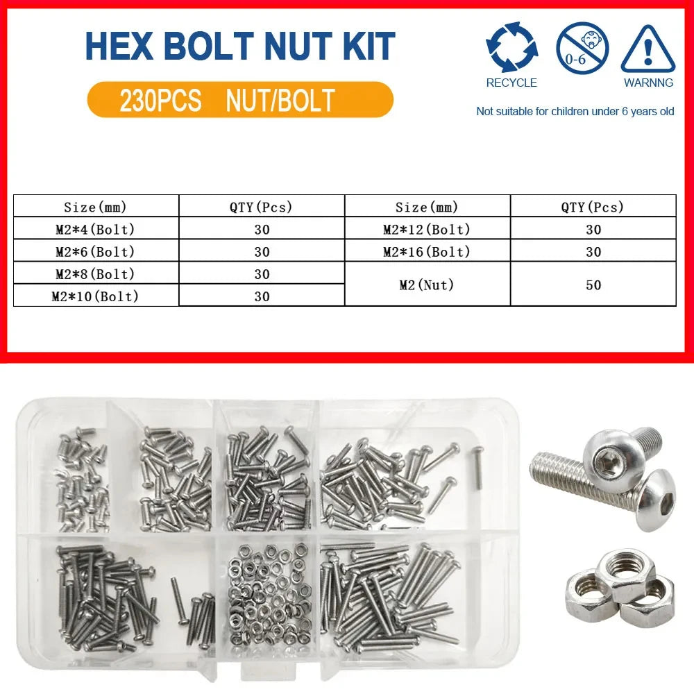Edelstahl Sechskantmutter und Schrauben Set für vielseitigen Einsatz