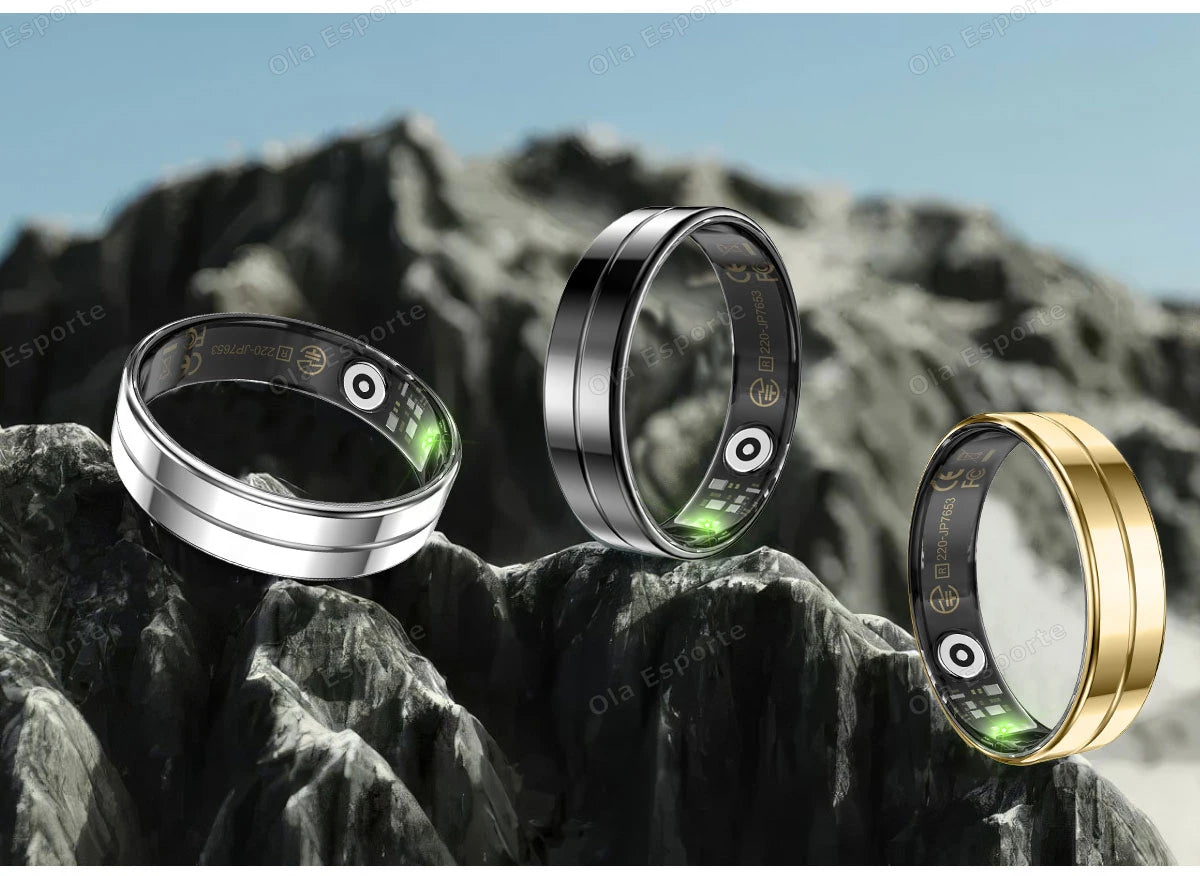 Wasserdichter Smart Ring mit Herzfrequenz und Blutdruck Sensor