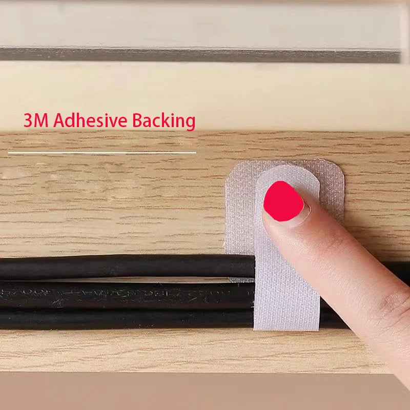 Wiederverwendbare Nylon-Kabelbinder selbstklebend in Schwarz, Grau - Weiß – flexibles Kabelmanagement