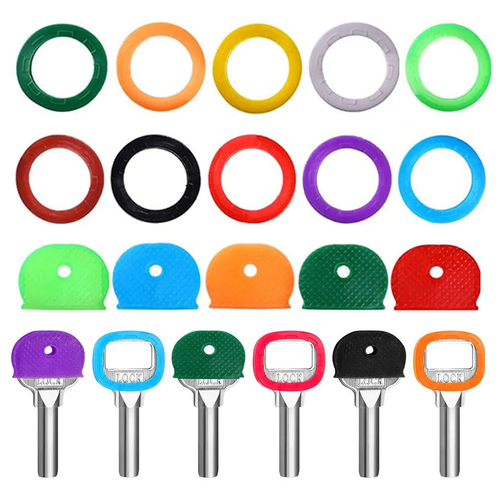 Bunte Schlüsseloberseiten aus weichem PVC - 10–32 Teile