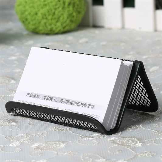 Schwarzer Metall Visitenkartenhalter und Desktop Organizer für Büro