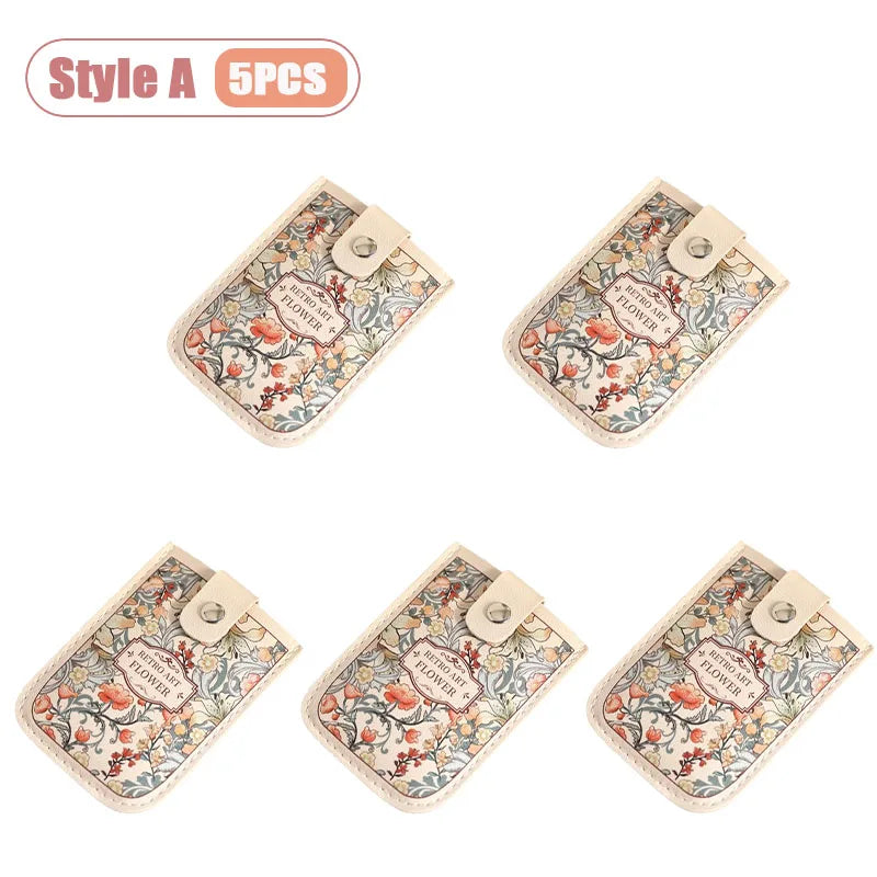 Kartenetui mit Vintage-Blumenmuster und mehreren Fächern für Damen