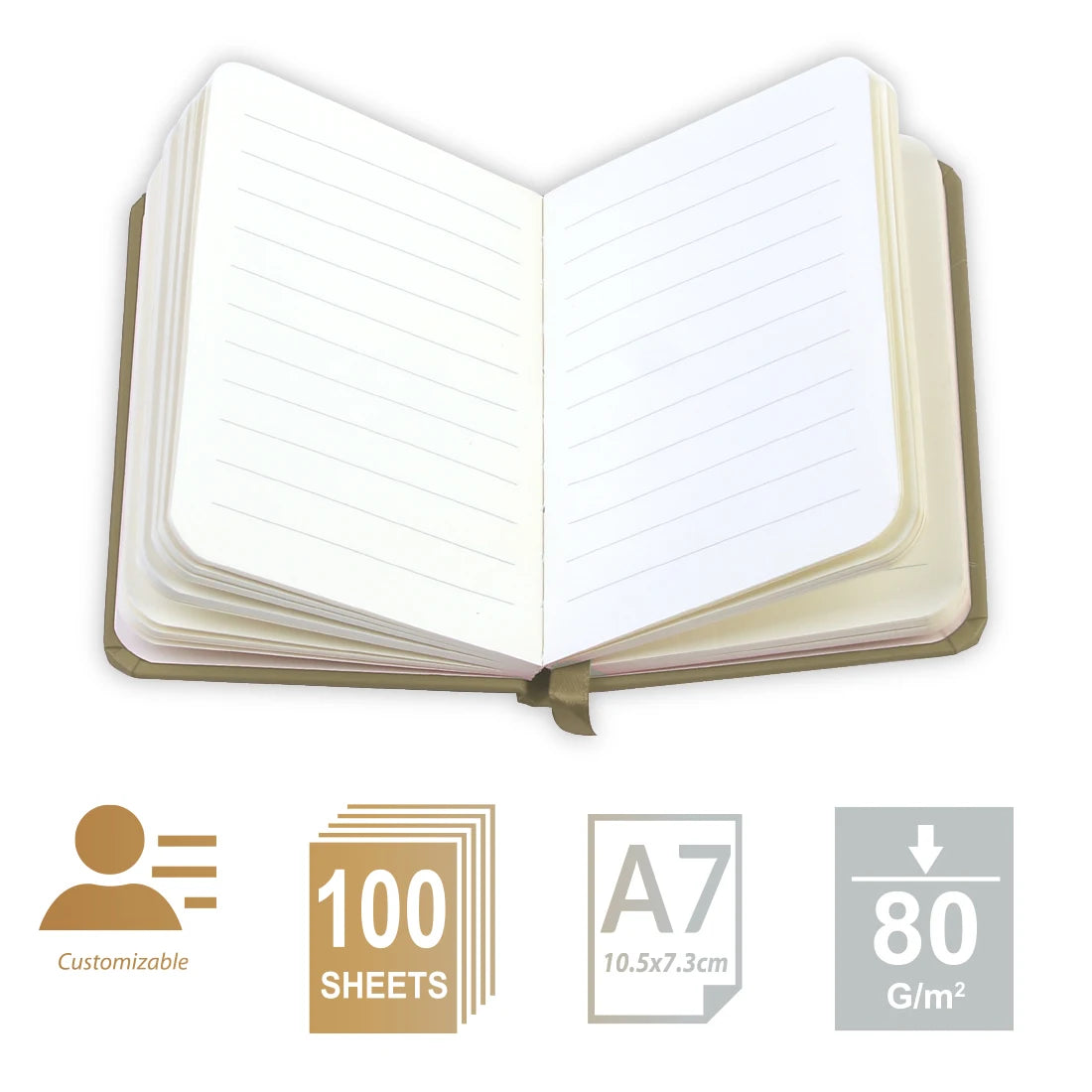 A7 Notizbuch Mini Memo Block Silber Gold für Schüler - Bürobedarf