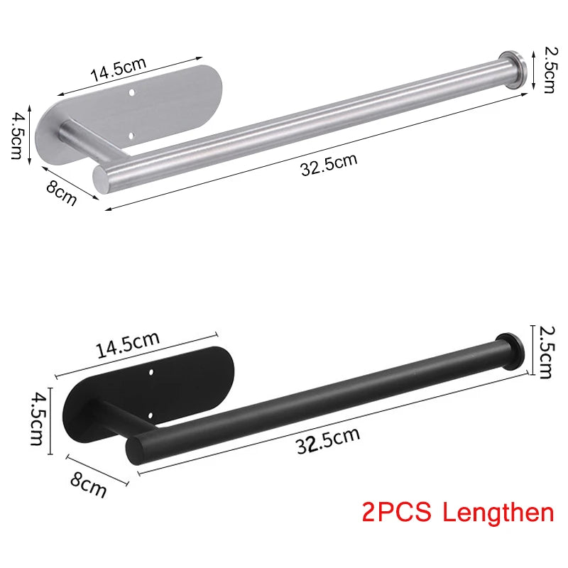 Vielseitiger Selbstklebender Edelstahl Halter für Toilettenpapier Küchenrolle Handtücher