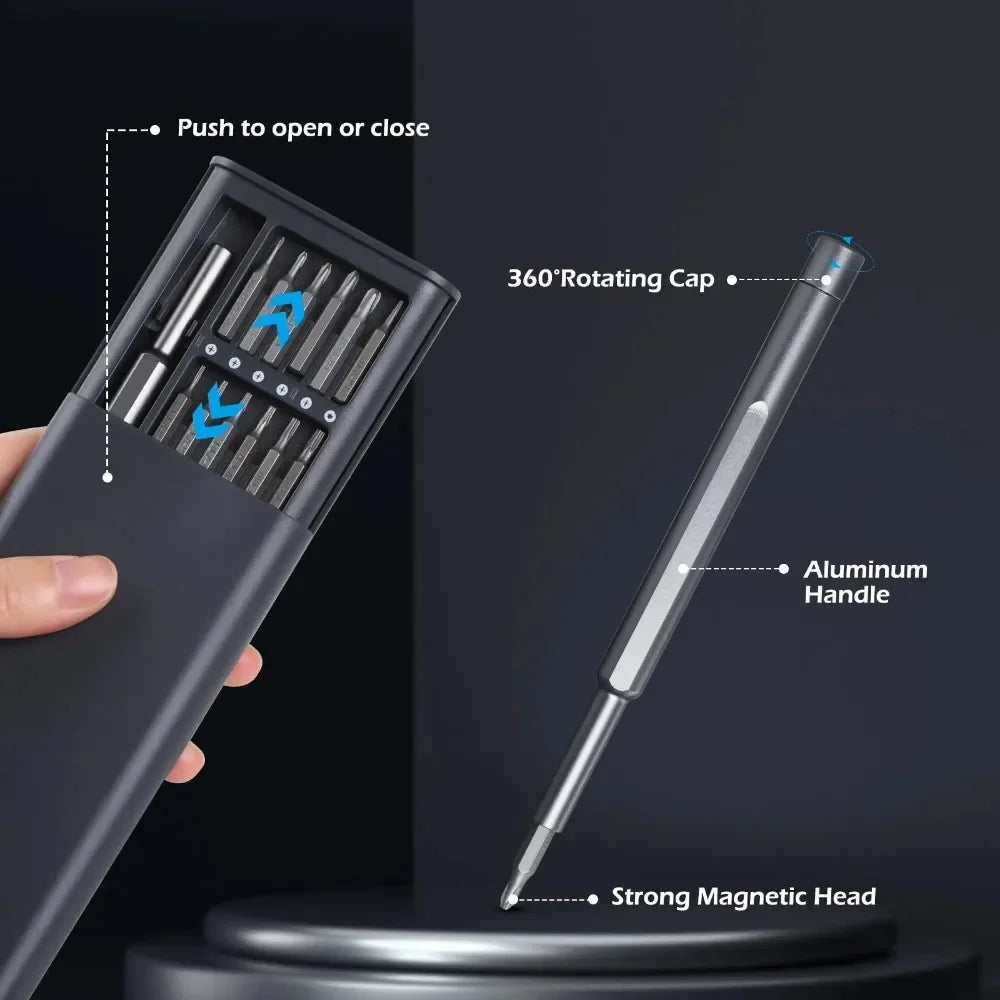 25 in 1 Präzisions Schraubendreher Set magnetisch mit vielseitigen Köpfen