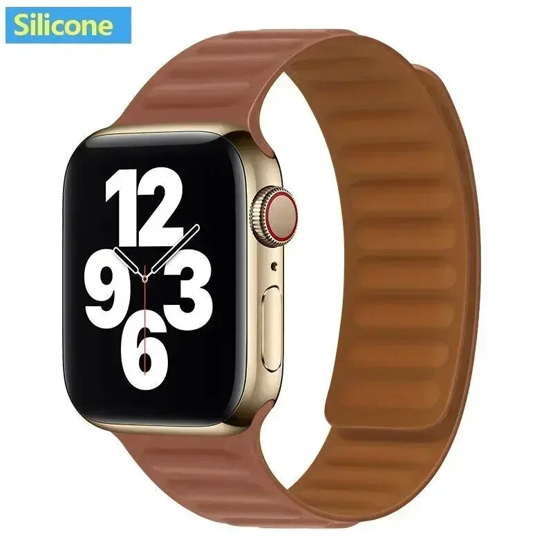 Magnetisches Silikon-Gliederarmband kompatibel für verschiedene Smartwatch-Größen