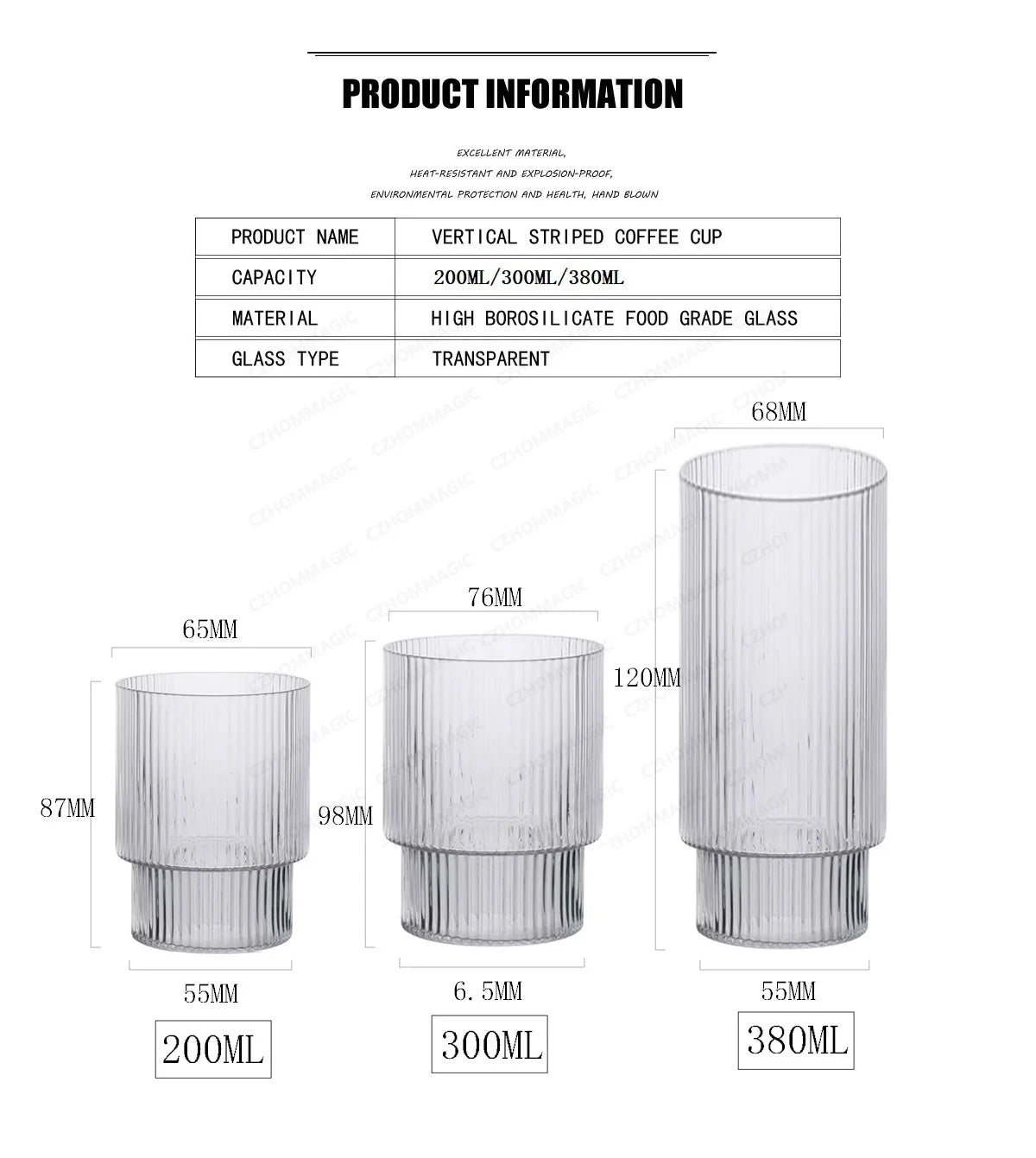Hitze beständige transparente Kaffeetasse aus Glas für Tee Saft und Milch-Yabubest - Home & More