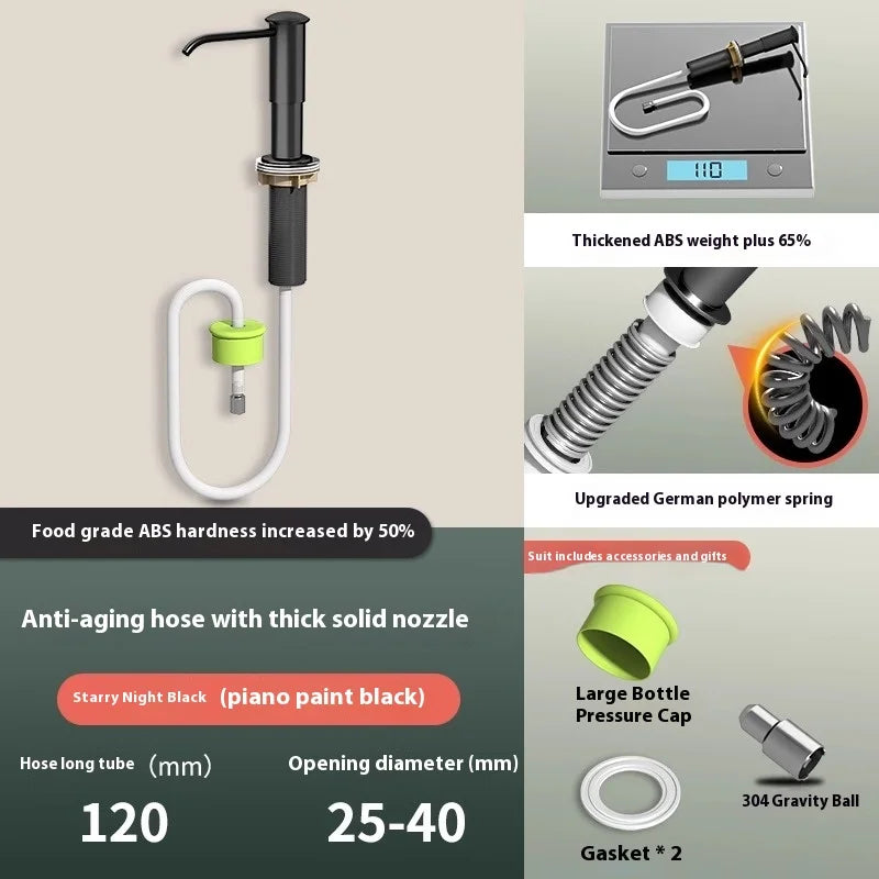 Edelstahl Waschbecken Seifenspender für Küche mit Pumpe - Verlängerungsrohr